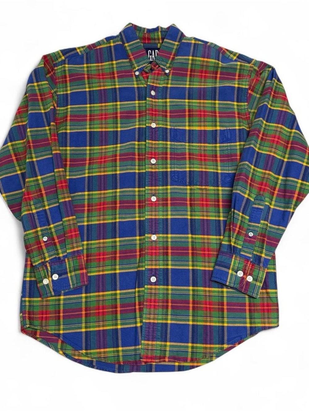 Vintage 90s GAP Multicolor Plaid Button Up Shirt